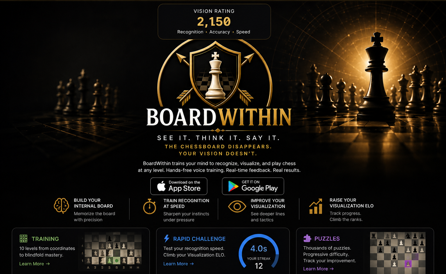 BoardWithin chess visualization training — See it. Think it. Say it.
