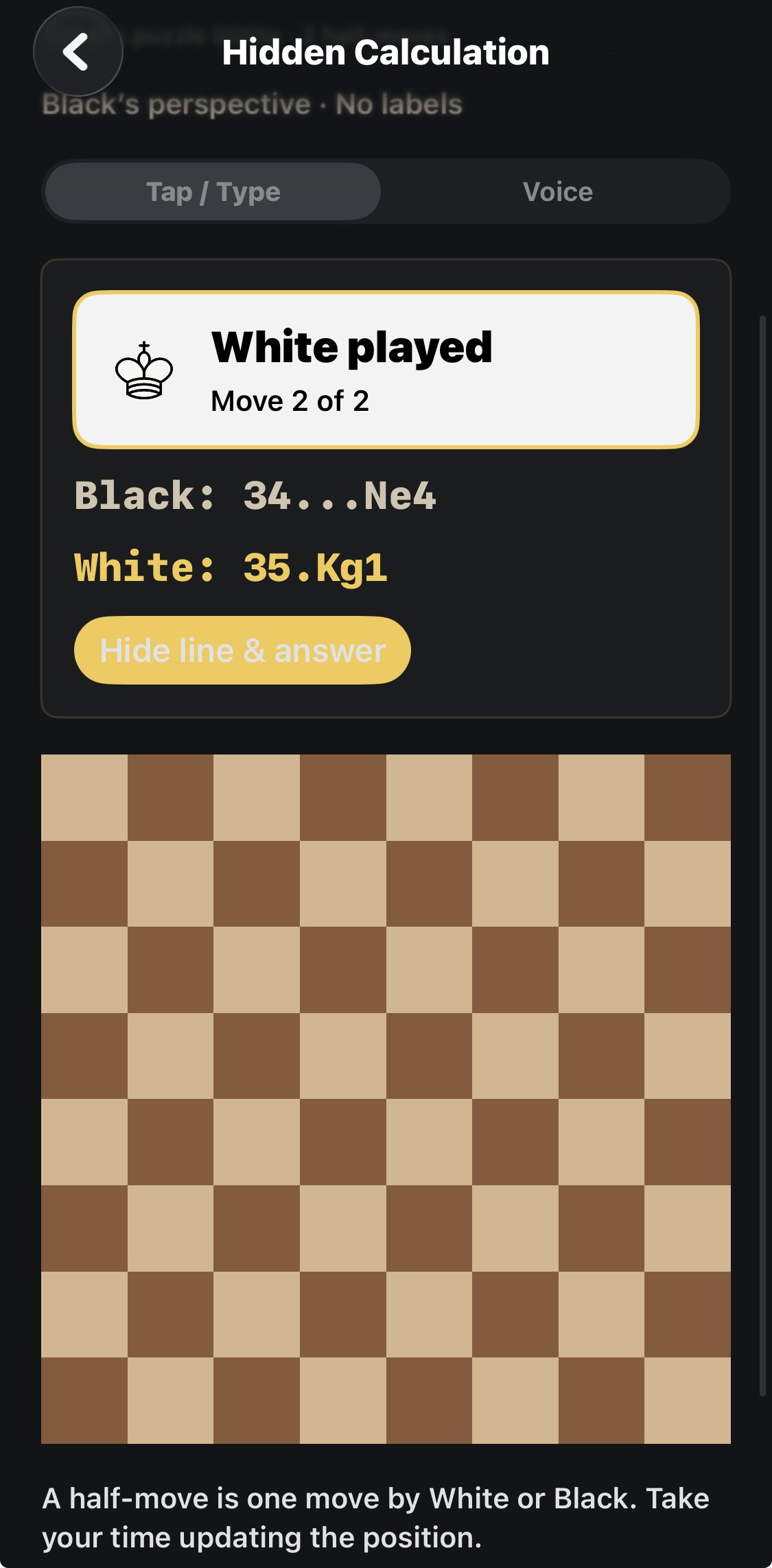 White follows with 35.Kg1. Hide the line when you are ready to answer.