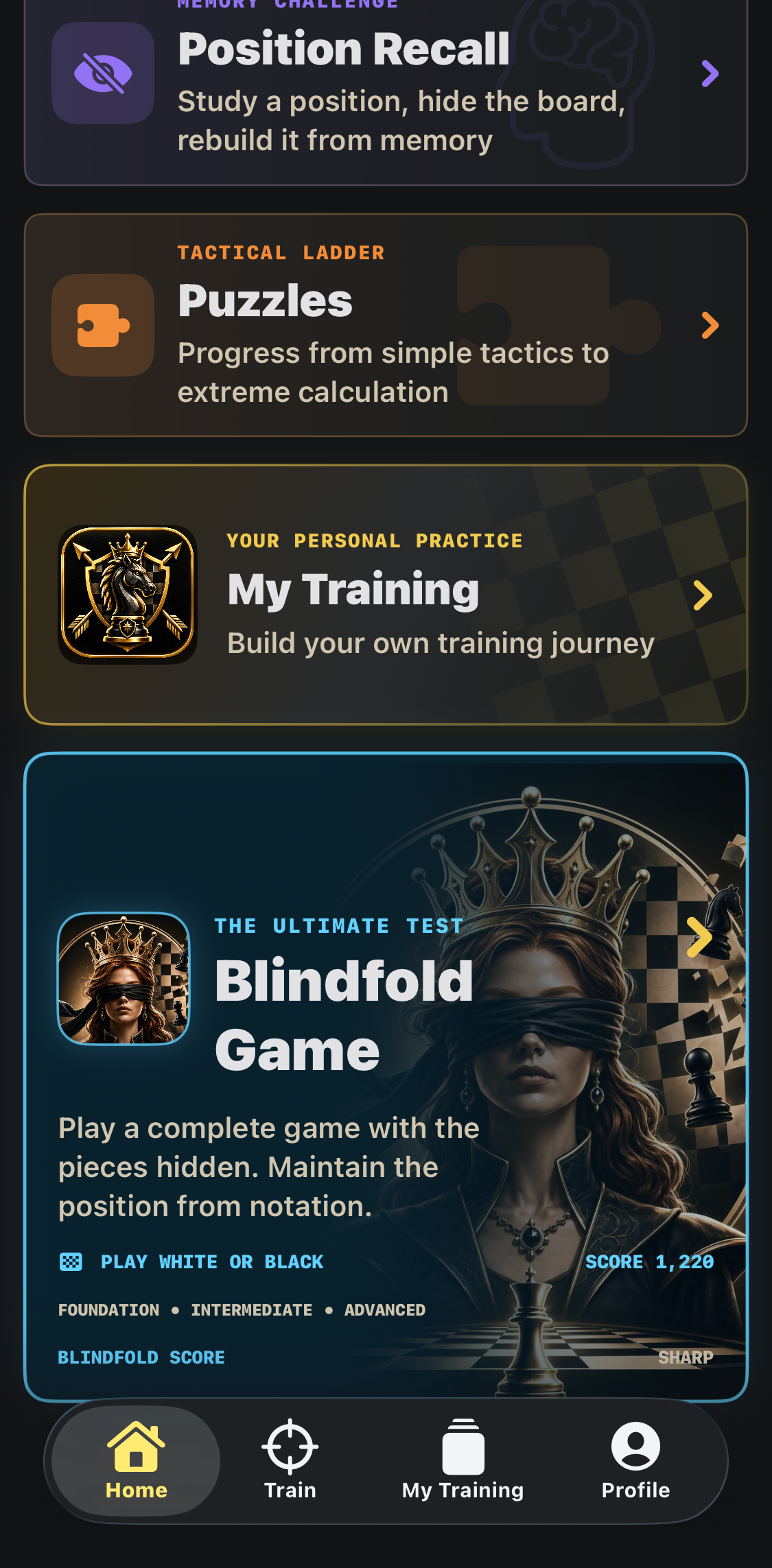 Choose a training activity or follow a guided Daily Session.
