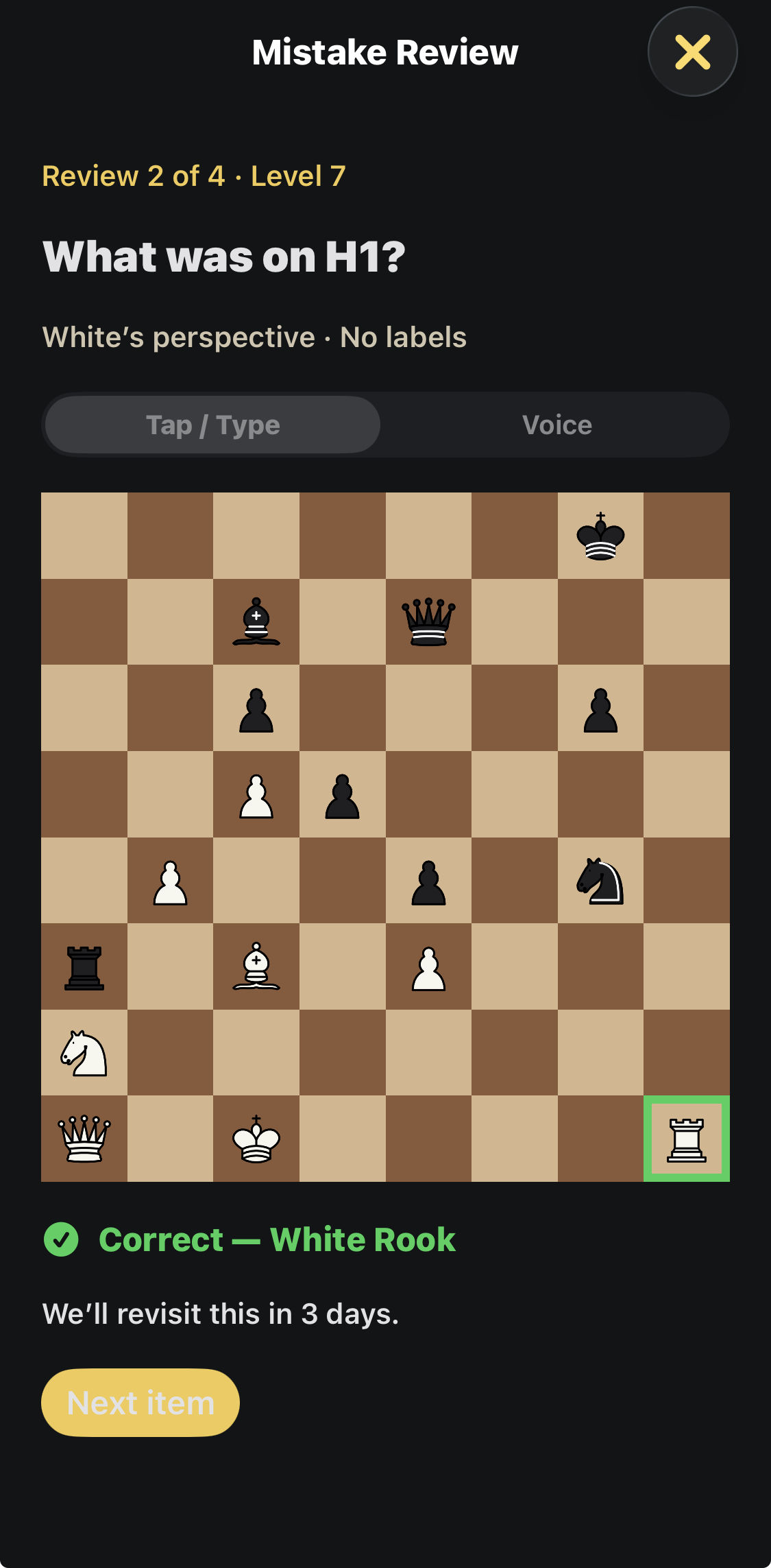 White Rook is correct. This successful review is scheduled again in 3 days.